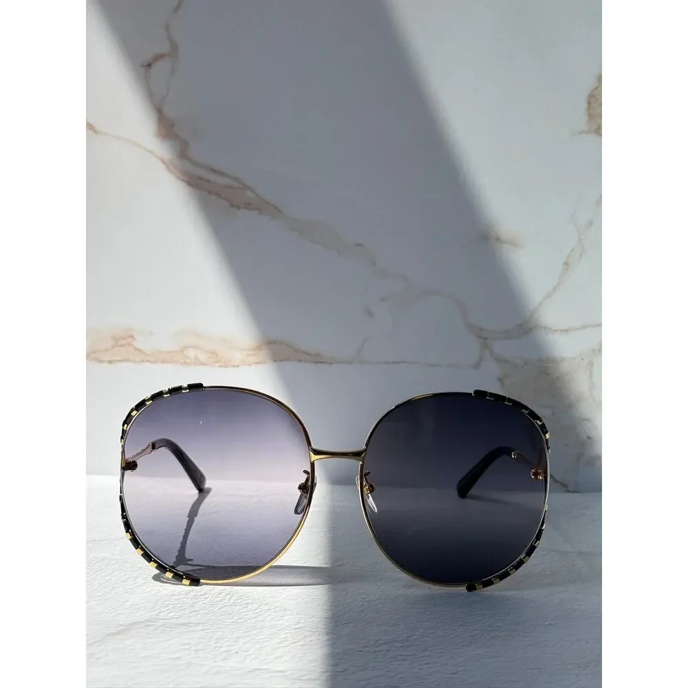 Gucci Oversized Round Sunglasses in Tortoiseshell and Brown